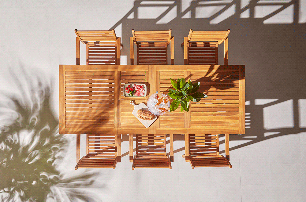 Aspen 6 Seater Wooden Extendable Garden Dining Set with Cushions