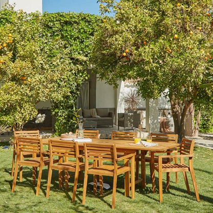 Aspen 8 Seater Wooden Extendable Garden Dining Set with Cushions - Laura James