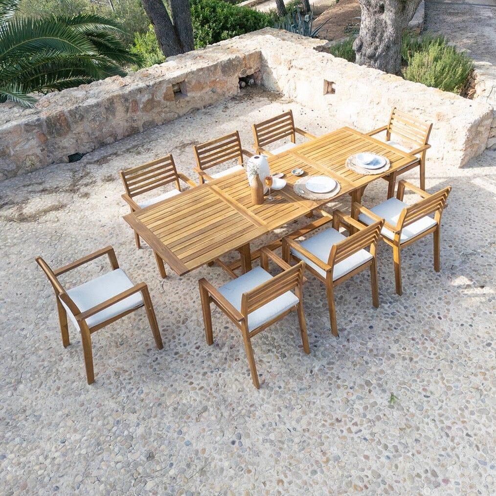 Aspen 8 Seater Wooden Garden Dining Set - 160-240cm - Laura James