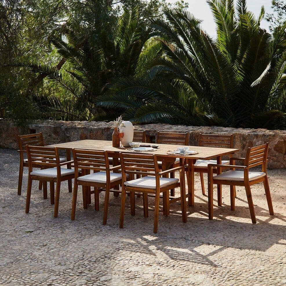 Aspen 8 Seater Wooden Garden Dining Set with Cushions - 160-240cm - Laura James