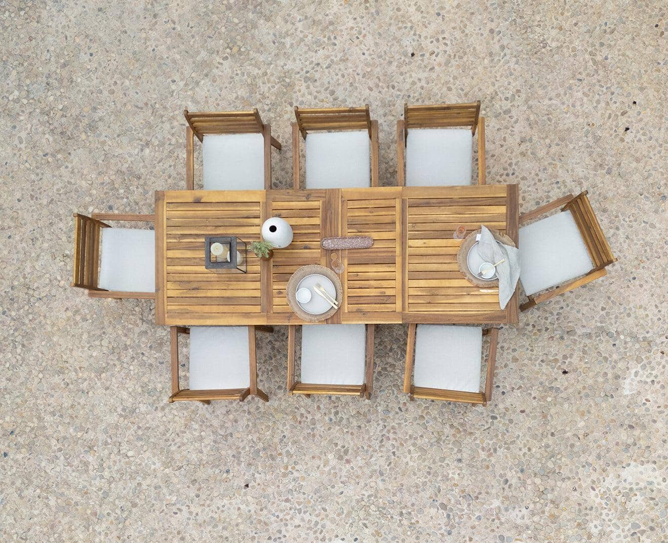 Aspen 8 Seater Wooden Garden Dining Set with Cushions - 160-240cm - Laura James