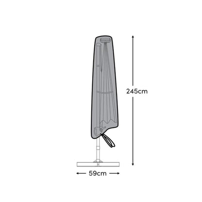 Fira Cappuccino LED Cantilever Parasol - 2.5m Square