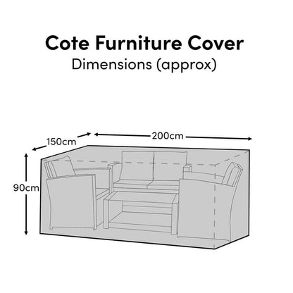 Small Rectangular Garden Furniture Cover 6 Seater - Lila - Ashby - Aspen - Marston - Oakley - Halston