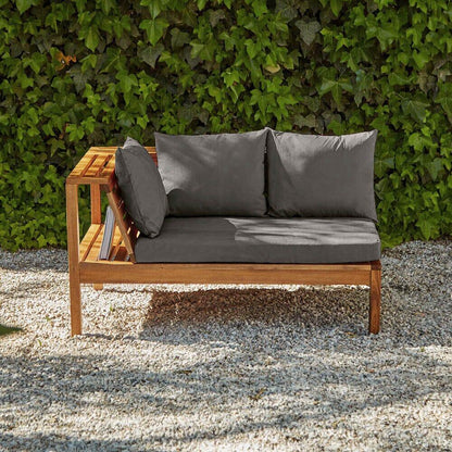 Dakota Wooden Garden Corner Sofa Set - Grey Cushions - Laura James
