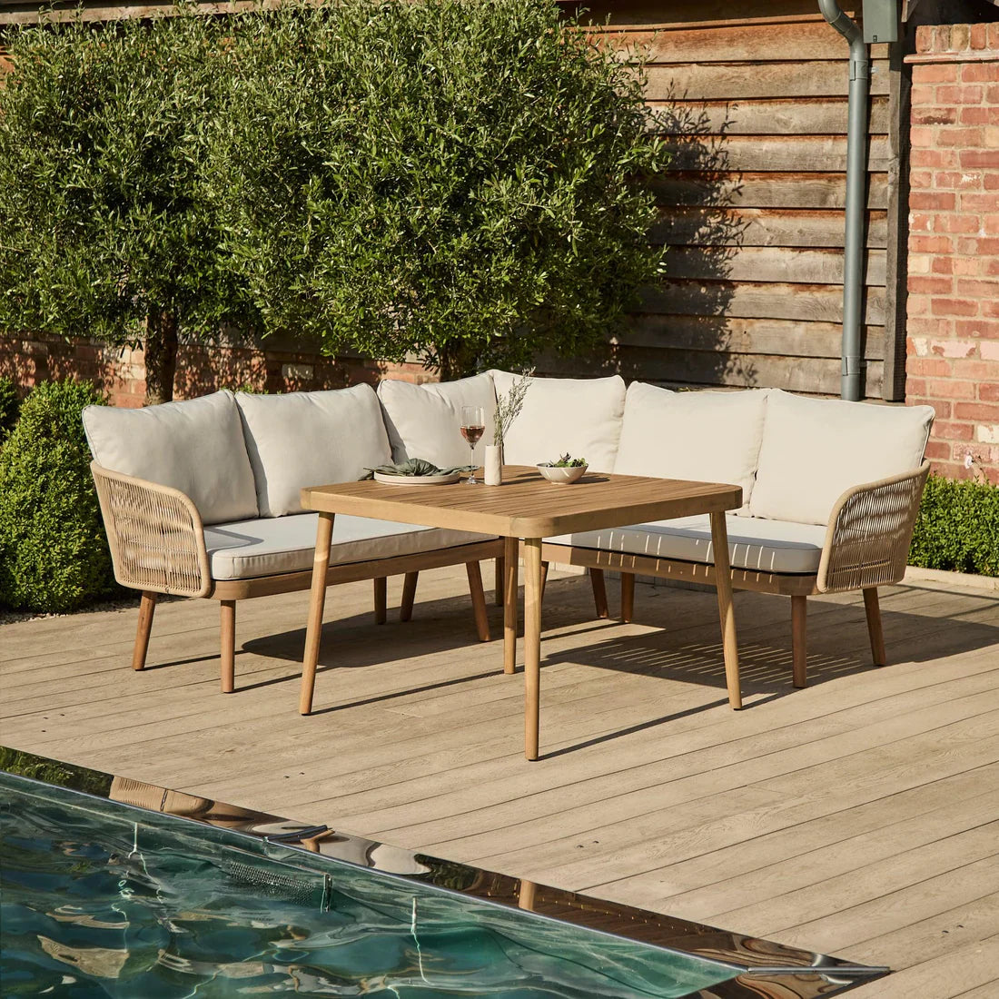 Eaden 8 Seater Corner Garden Dining Set with 2 Killian Chairs