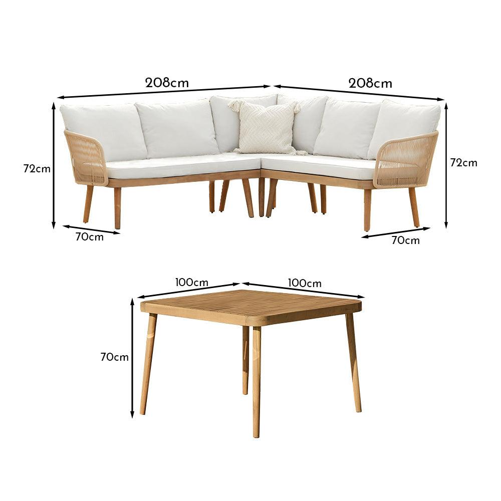Shiro Wooden Round Garden Dining Table - 160cm