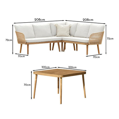 Shiro Wooden Round Garden Dining Table - 160cm