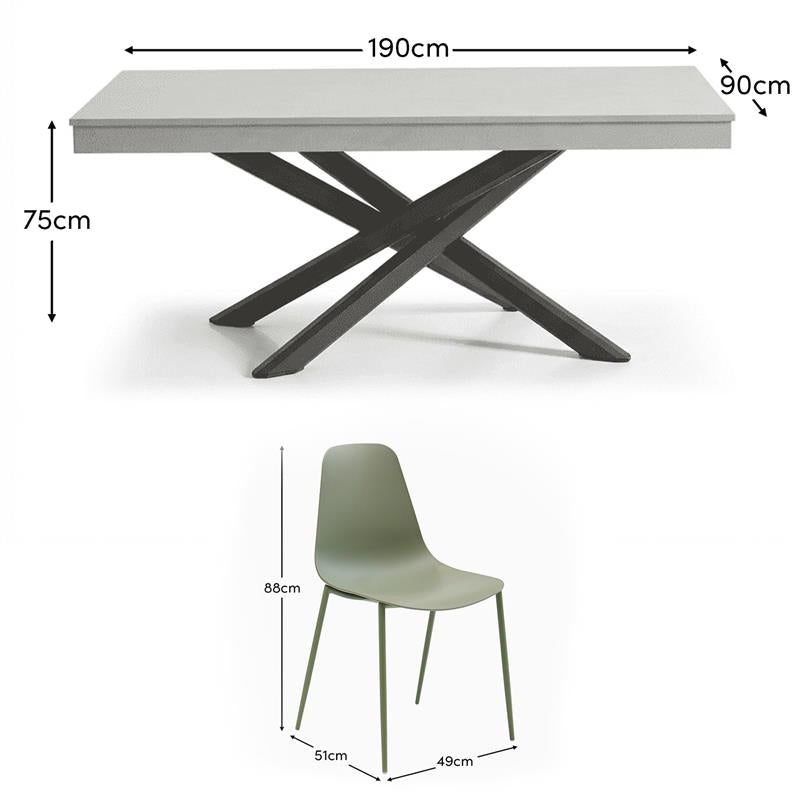 Kemble 6 Seater Garden Round Dining Table - Grey