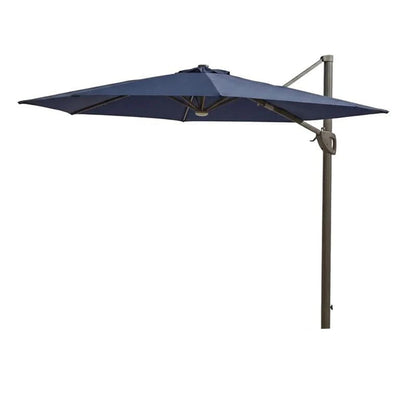 Fira Dark Blue LED Cantilever Parasol - 2.5m Square with Rain Cover