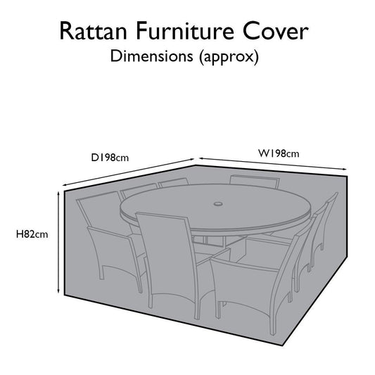 Outdoor Rattan Furniture Cover for 8 Seater Round Dining Set - Laura James