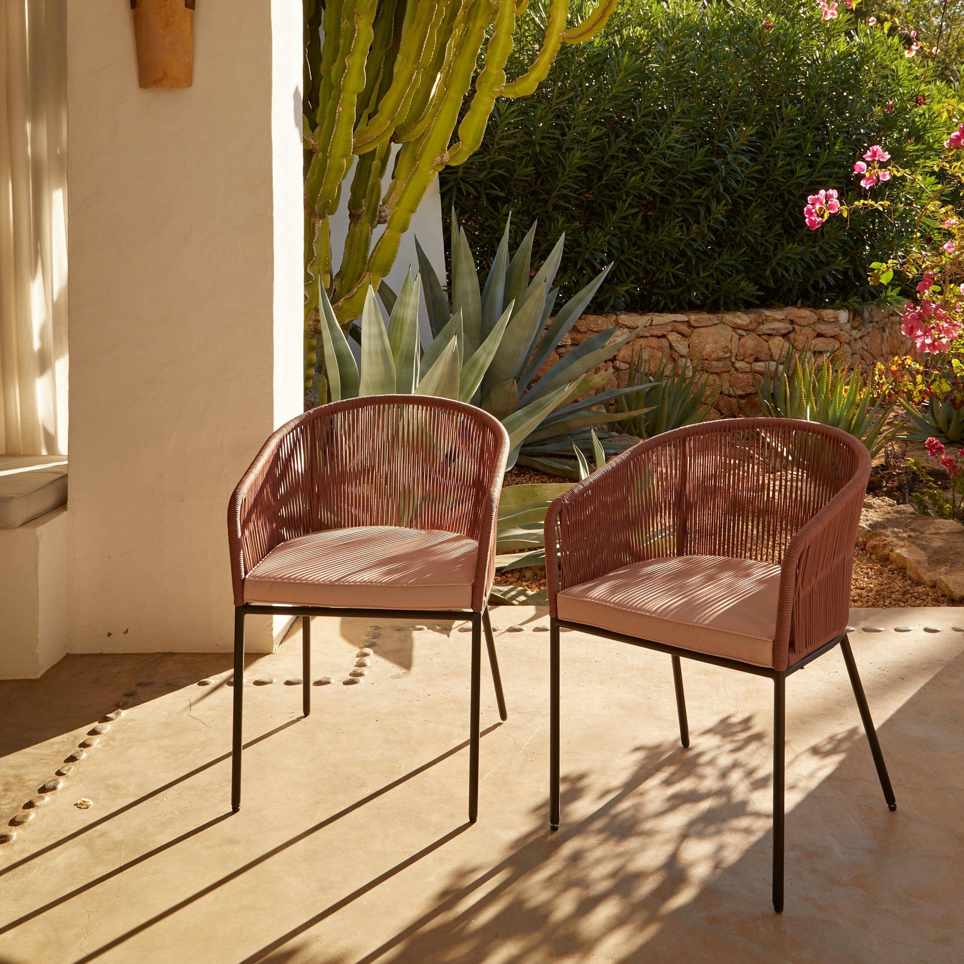 Hali 4 Seater Dining Set with Hali Pink Chairs - 175cm