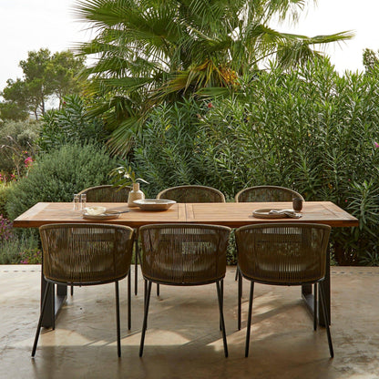 Hali 4 Seater Outdoor Dining Set with Hali Green Chairs - 175cm
