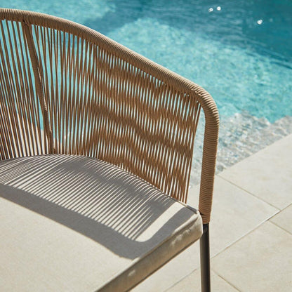 Hali Natural 6 Seater Outdoor Wooden Dining Set with Premium Cream Parasol - 175cm - Laura James