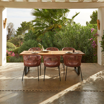 Hali 6 Seater Dining Set with Hali Pink Chairs - 235cm