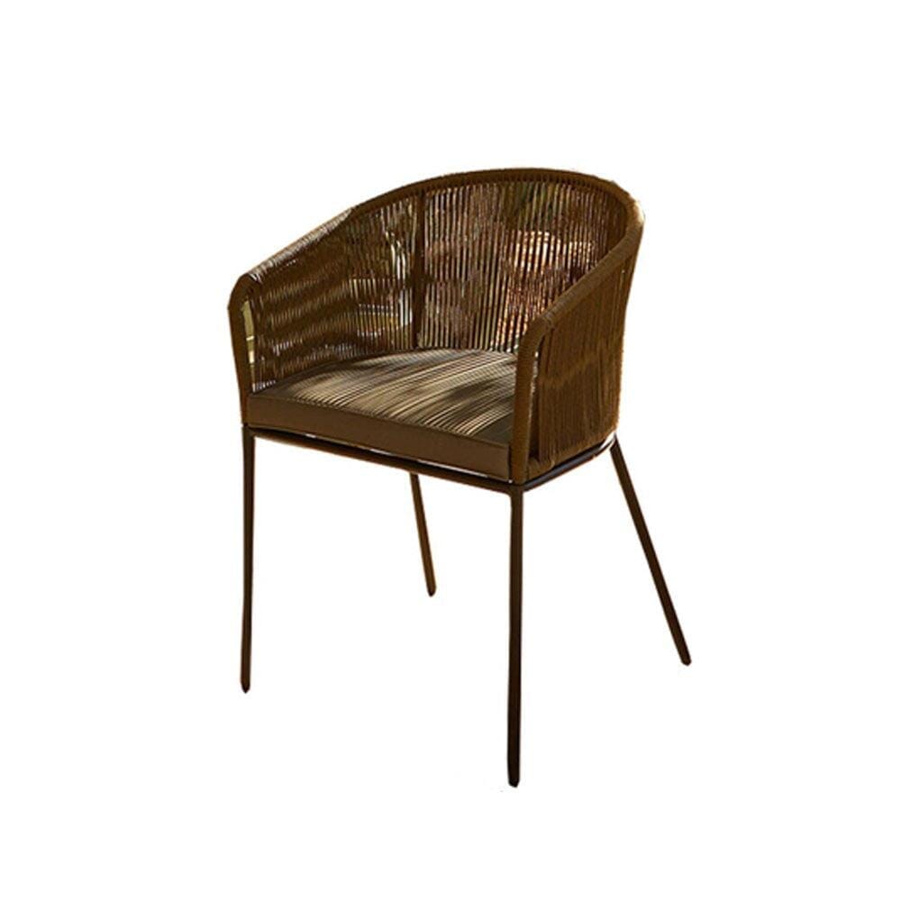 Hali Khaki Green Rope Chair with Cushion - Set of 2 -  Laura James 