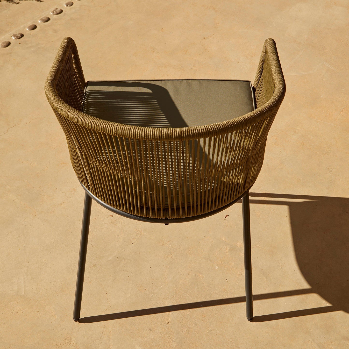 Hali Khaki Green Rope Chair with Cushion - Set of 2