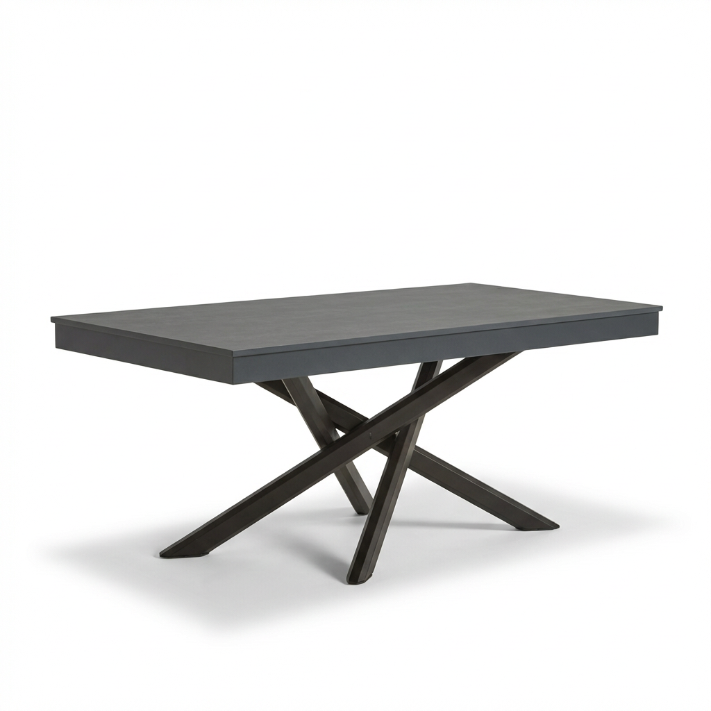 Amelia 6 Seater Dove Grey Concrete Garden Dining Set with Ryder Burnt Orange Chairs - Laura James