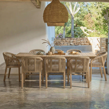 Shiro 8 Seater Wooden Garden Dining Set with Nala Dining Chairs - Laura James