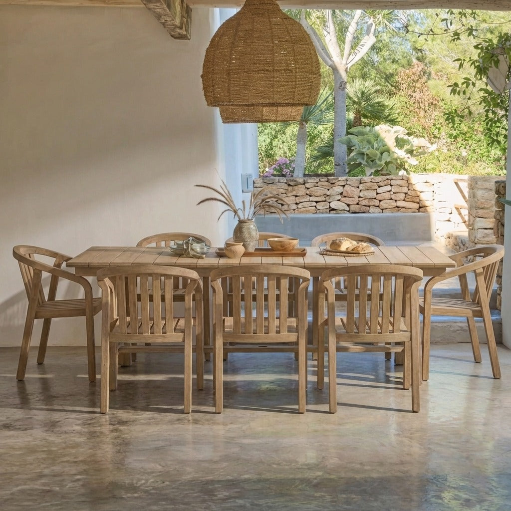 Shiro 8 Seater Garden Dining Set with Shiro Dining Chairs - Laura James