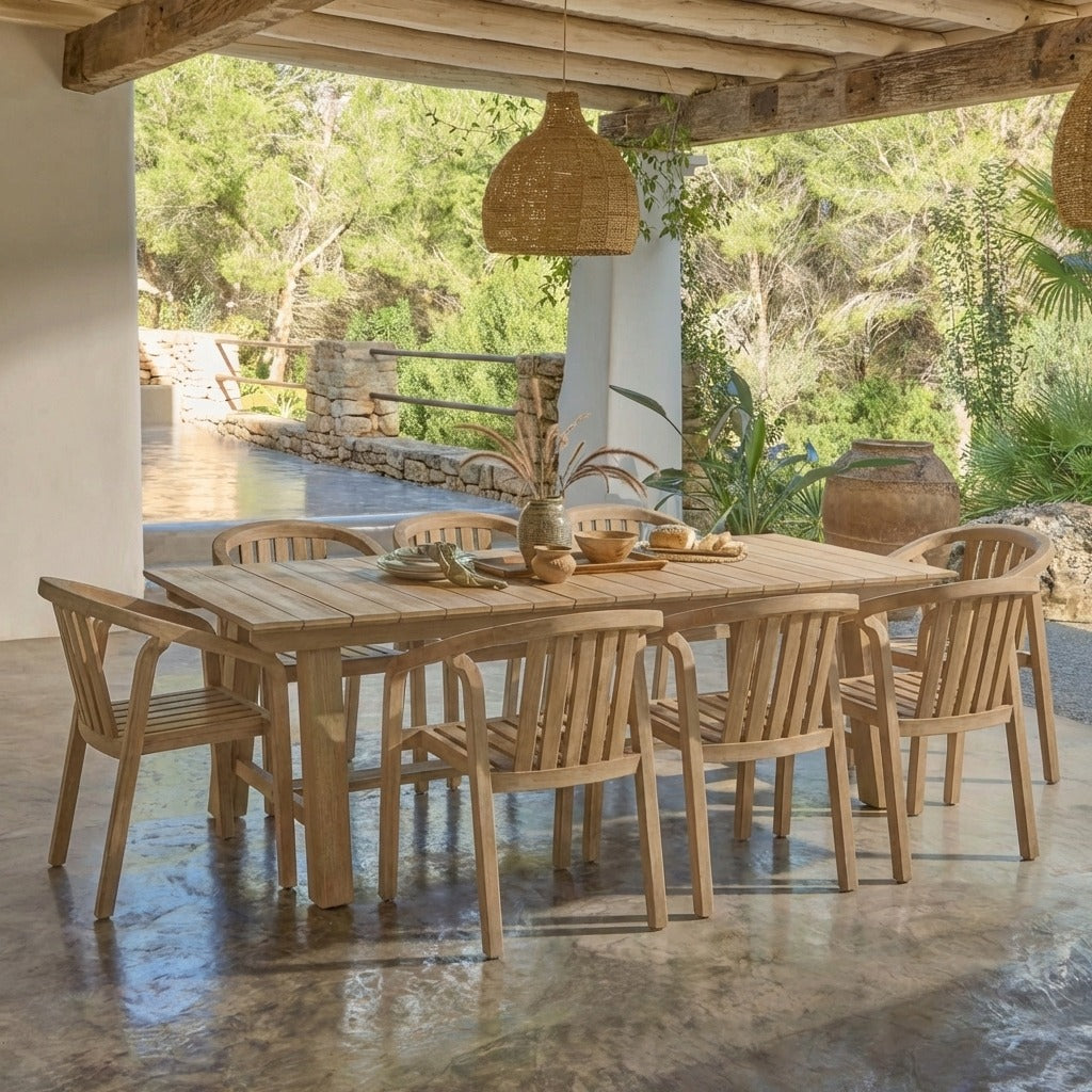 Shiro 8 Seater Garden Dining Set with Shiro Dining Chairs - Laura James
