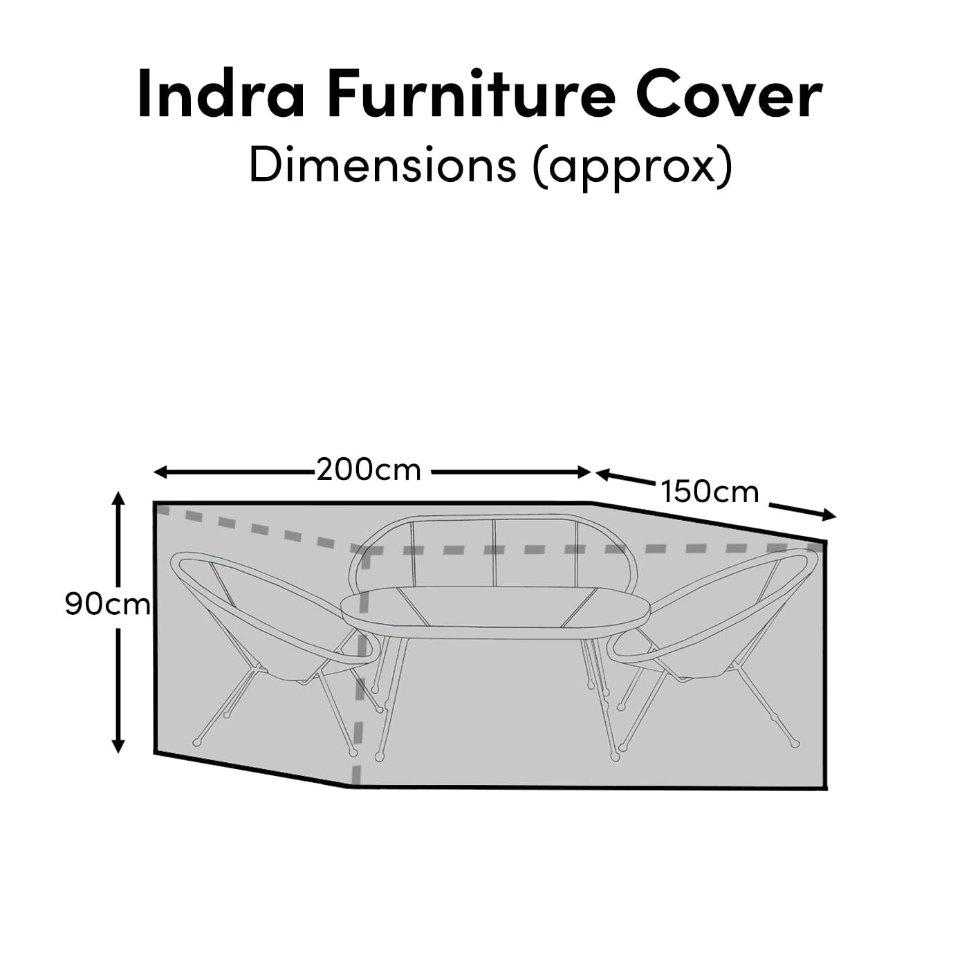 Small Rectangular Garden Furniture Cover 6 Seater - Lila - Ashby - Aspen - Marston - Oakley - Halston