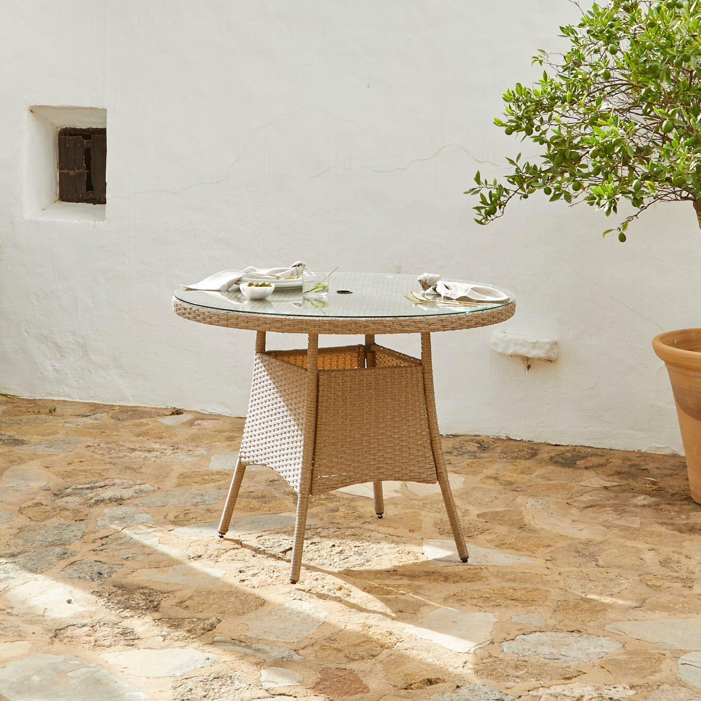 Kemble 4 Seater Dining Set - Natural Brown - Laura James