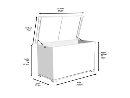 Outdoor Storage Box in Chocolate Mix 140 x 70 x 80