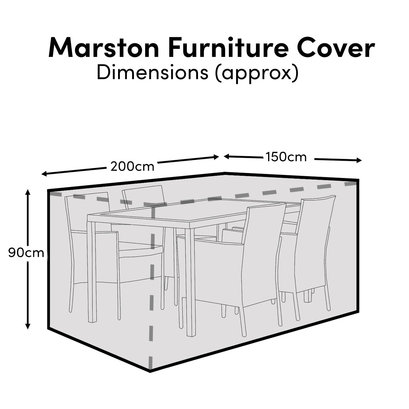 Marston Table 4 Seater Raincover - 200x150x90cm