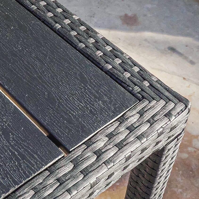 Marston 8 Seater Rattan Outdoor Dining Set - Rattan Garden Furniture - Black - Polywood Top - Laura James