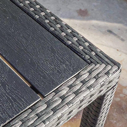 Marston 8 Seater Rattan Outdoor Dining Set - Rattan Garden Furniture - Black - Polywood Top - Laura James