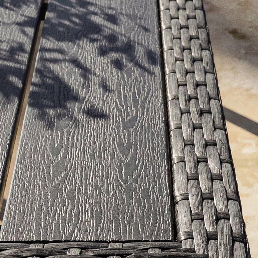 Marston 8 Seater Rattan Outdoor Dining Set - Rattan Garden Furniture - Black - Polywood Top - Laura James