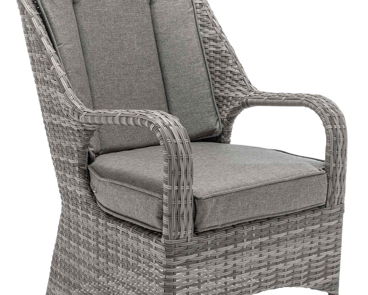 Pair of Marsaille Rattan Dining Chairs in Grey