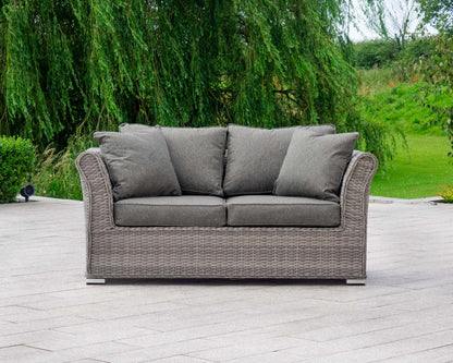 Lisbon 2 Seater Rattan Garden Sofa Set in Grey