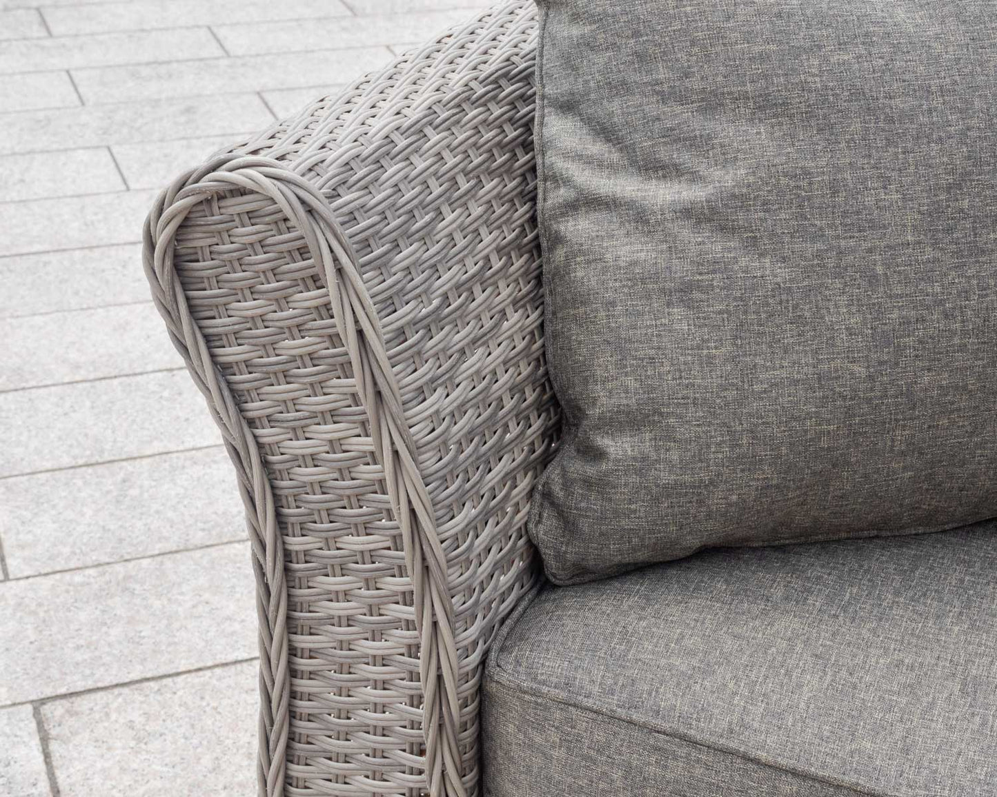 Lisbon 3 Seater Rattan Garden Sofa in Grey