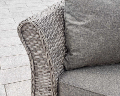 Lisbon 3 Seater Rattan Garden Sofa in Grey