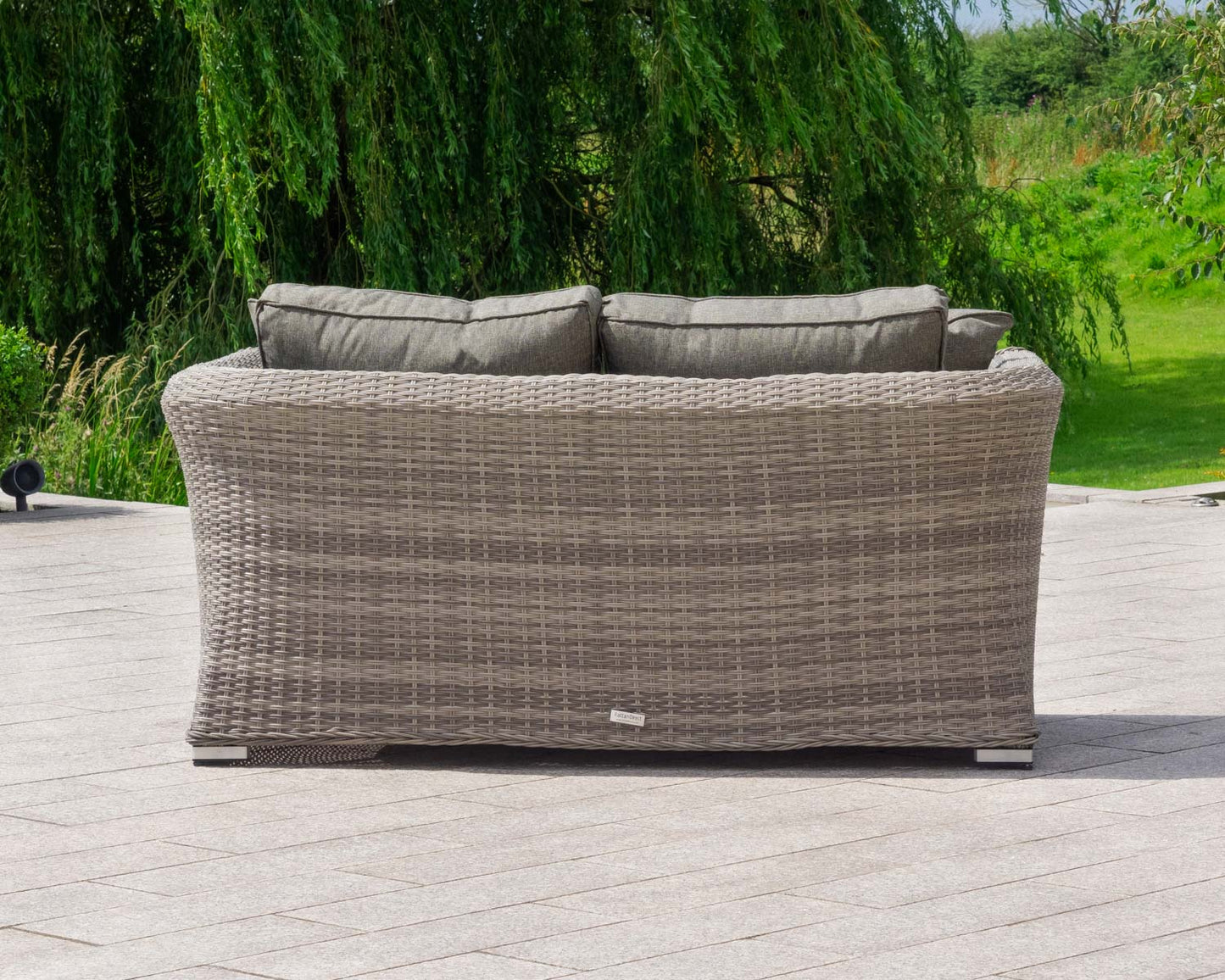 Lisbon 2 Seater Rattan Garden Sofa Set in Grey