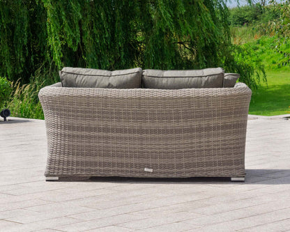 Lisbon 2 Seater Rattan Garden Sofa in Grey