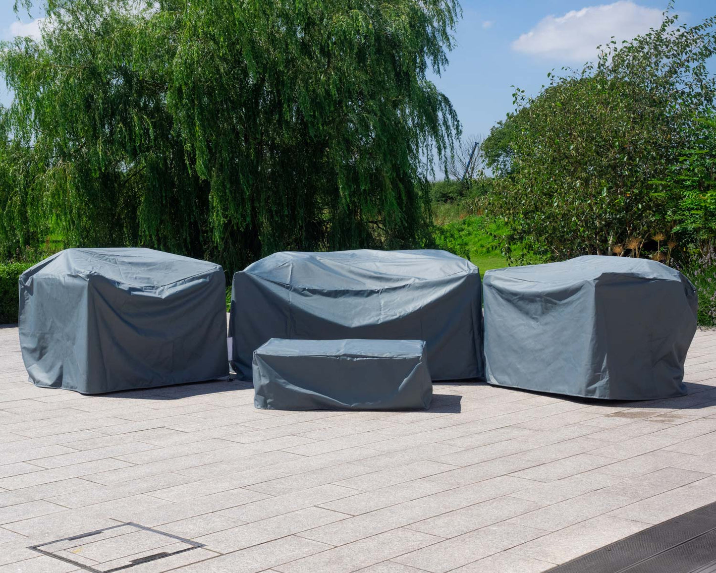 Lisbon 2 Seater Rattan Garden Sofa Set in Grey