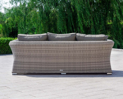 Lisbon 3 Seater Rattan Garden Sofa in Grey