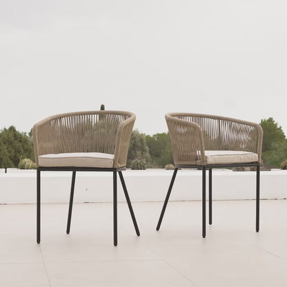 Hali Natural Rope Chair with Cushions - Set of 2 - Laura James 