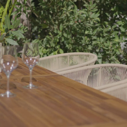 Hali 8 Seater Wooden Outdoor Dining Set with Hali Natural Chairs - 235cm - Laura James