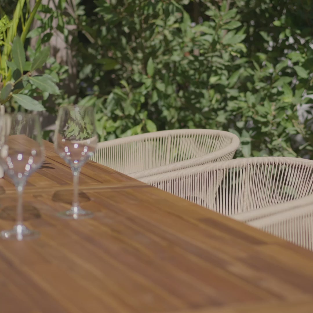 Hali 8 Seater Wooden Outdoor Dining Set with Hali Natural Chairs - 235cm - Laura James