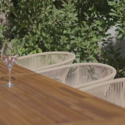 Hali 4 Seater Outdoor Dining Set with Hali Natural Chairs - 175cm