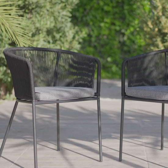 Hali 8 Seater Wooden Outdoor Dining Set with Hali Black Chairs - 235cm - Laura James