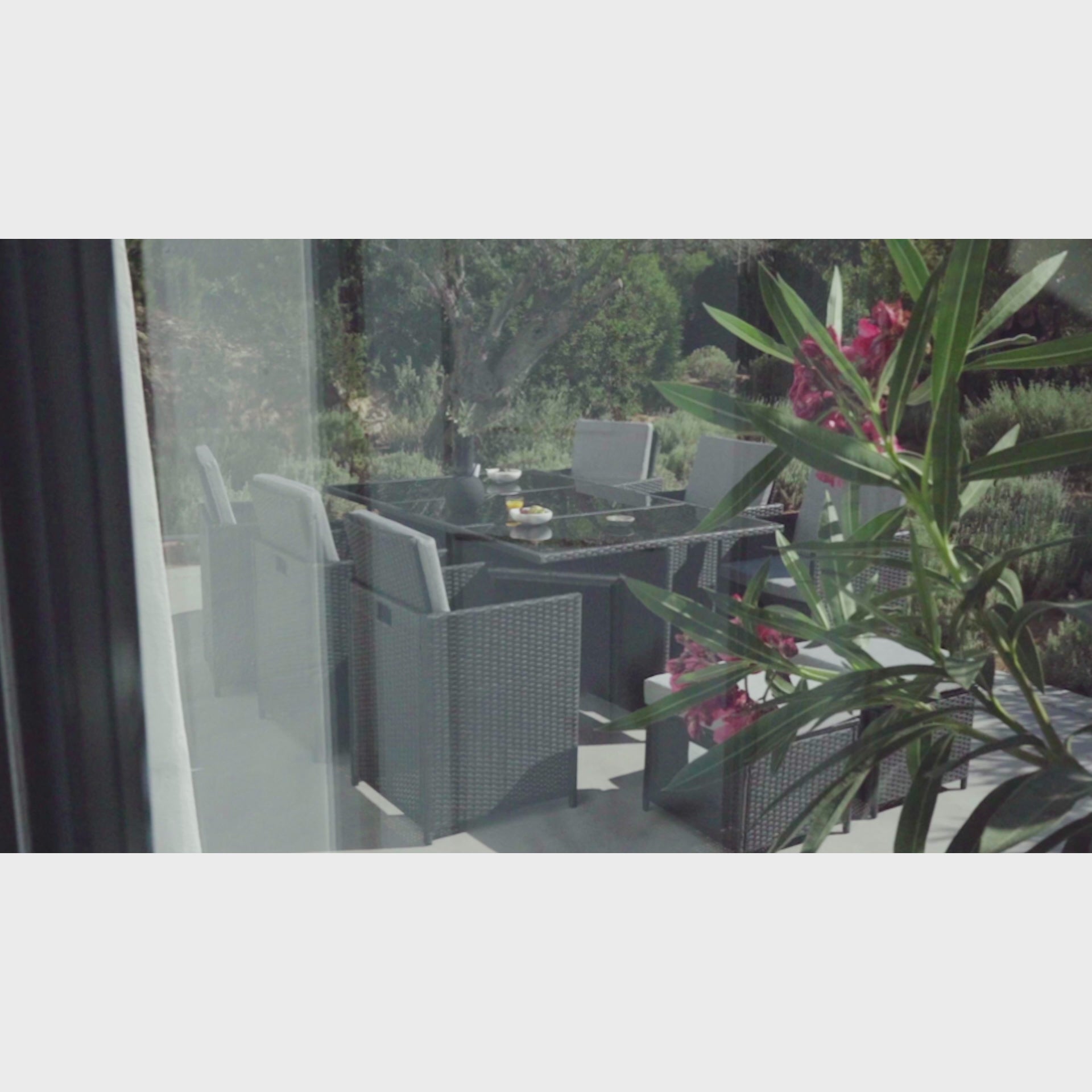 10 Seater Rattan Cube Outdoor Dining Set - Black Weave Polywood Top
