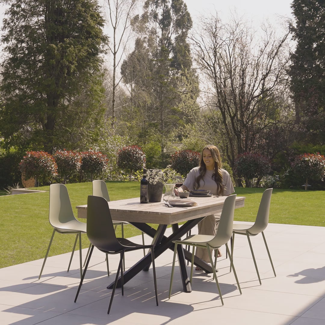 Amelia 6 Seater Wooden Garden Dining Set with 6 Wren Chairs
