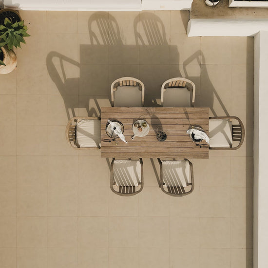 Amelia Wooden Rectangular Dining Table Set with  Shiro Dining Chairs - Laura James 
