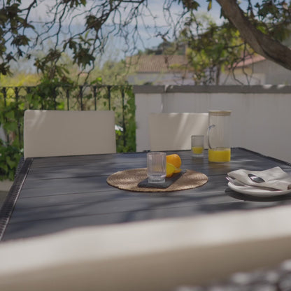 8 Seater Rattan Cube Outdoor Dining Set - Black Weave Polywood Top - Laura James