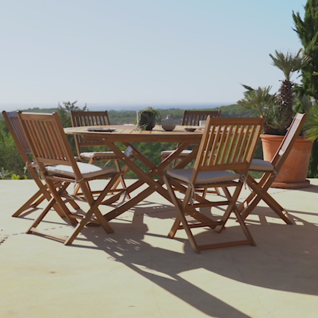 Ashby 8 Seater Wooden Round Garden Dining Set - 160cm - Laura James