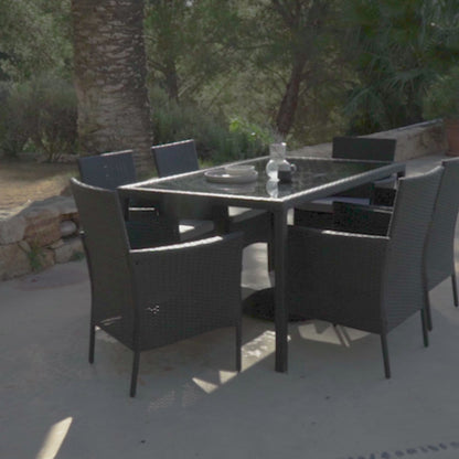Marston 8 Seater Garden Dining Table - Black - Polywood Top